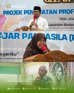 penyampaian sambuatan-sambutan pada Gelar Karya P5 SD IT Baitussalam