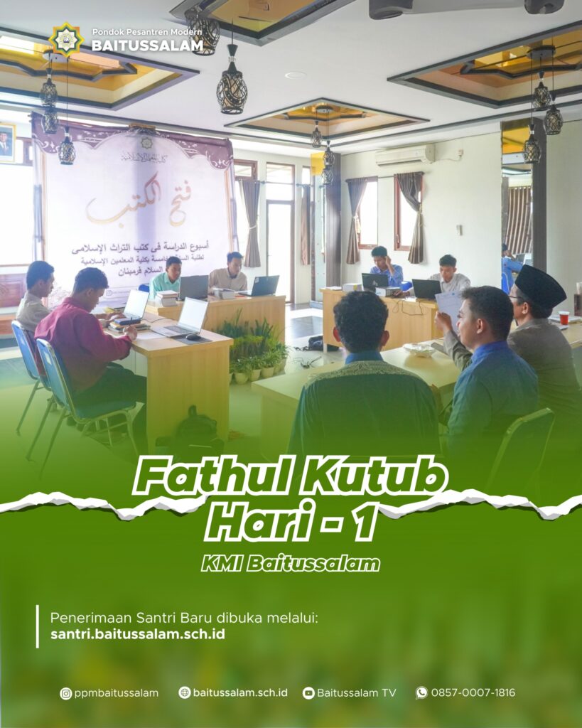santri KMI Baitussalam mengikuti agenda fathul kutub hari ke 1