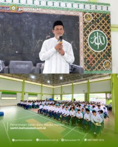 Seluruh santri mendengarkan dengan sungguh-sungguh saat Pimpinan PPM Baitussalam menyampaikan taujih jelang ujian