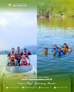 santri mengunjungi destinasi wisata rihlah PPK bersama pendampingnya