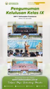 Pengumuman Kelulusan SMP IT Baitussalam di GOR Baitussalam