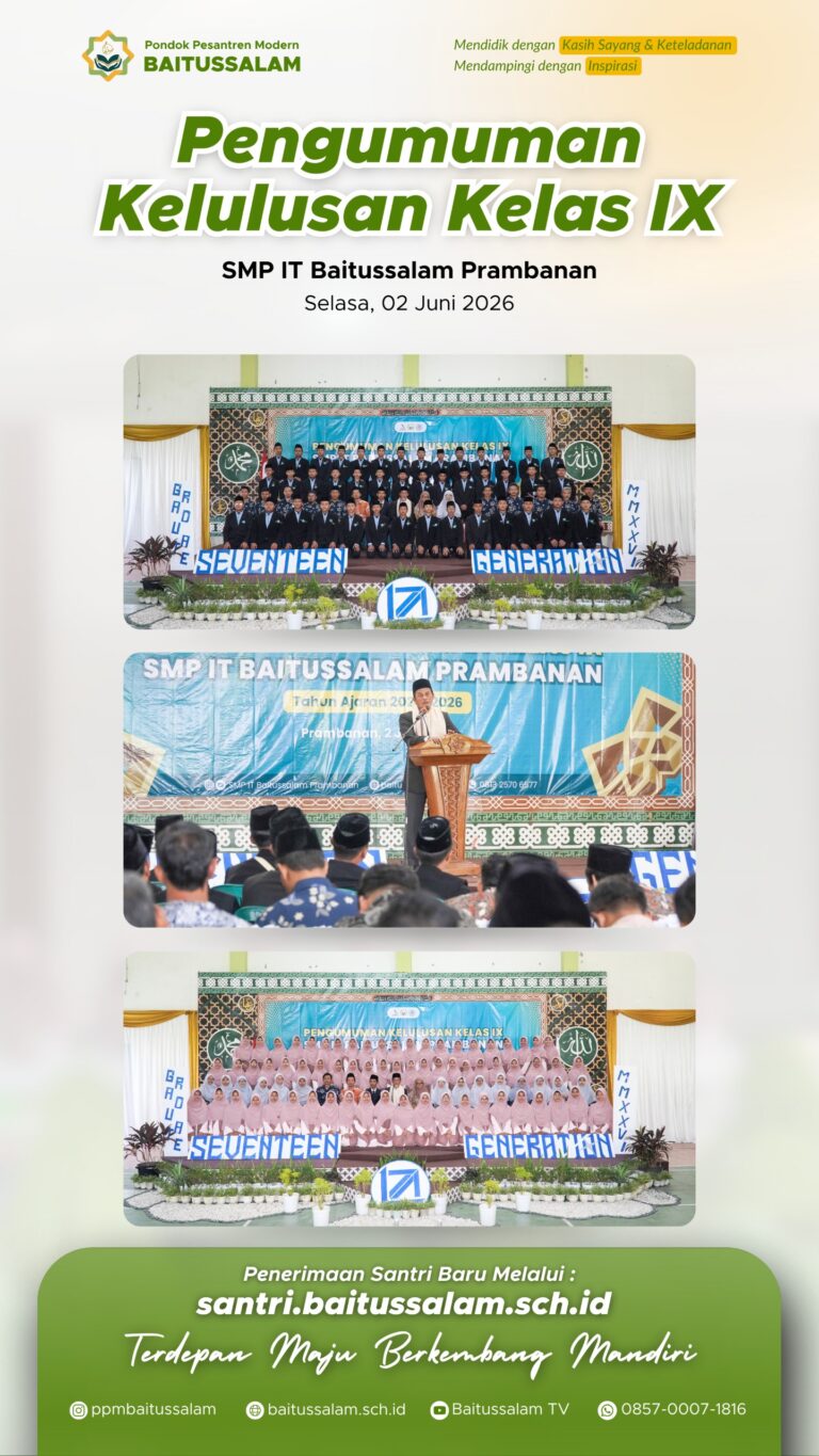 Pengumuman Kelulusan SMP IT Baitussalam di GOR Baitussalam