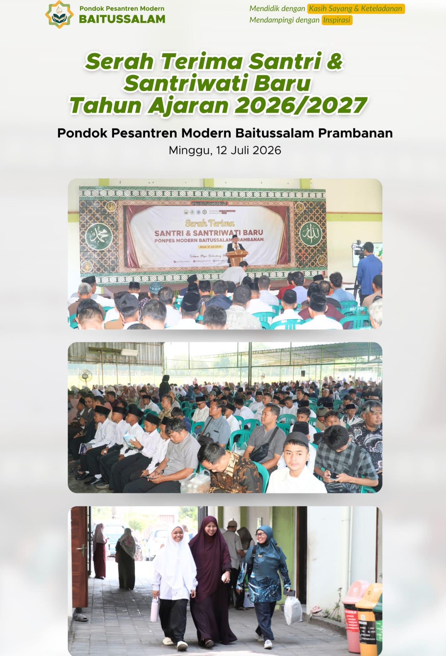 serah terima santri baru baitussalam